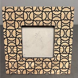 Azure Home Wooden Picture Frame Black Lattice Dog Bone Print 3.5x3.5” Photo